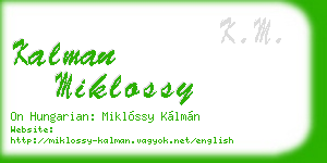 kalman miklossy business card